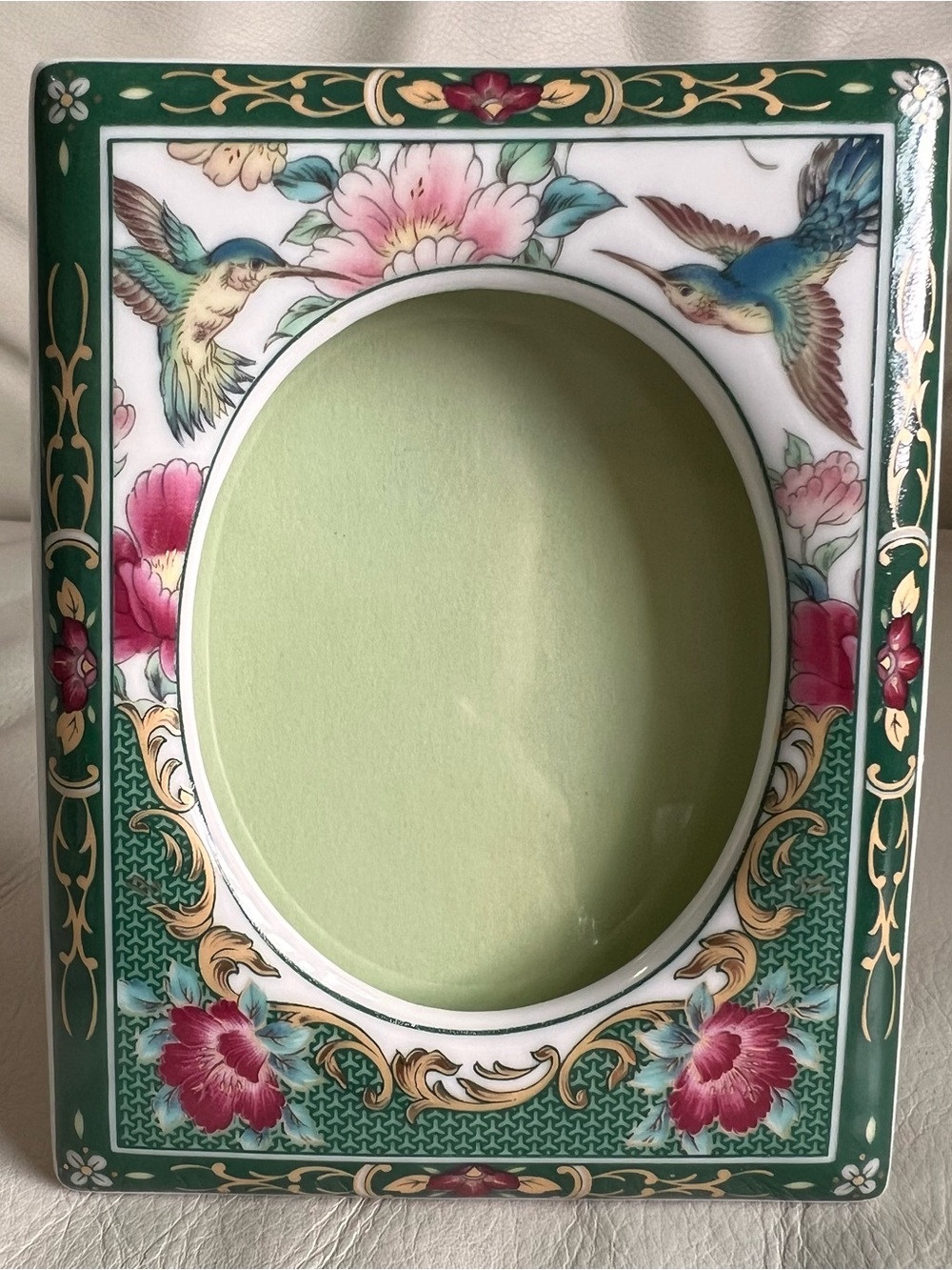 Otagiri Floral Hummingbird Decorative Ceramic Photo Frame Made in Japan